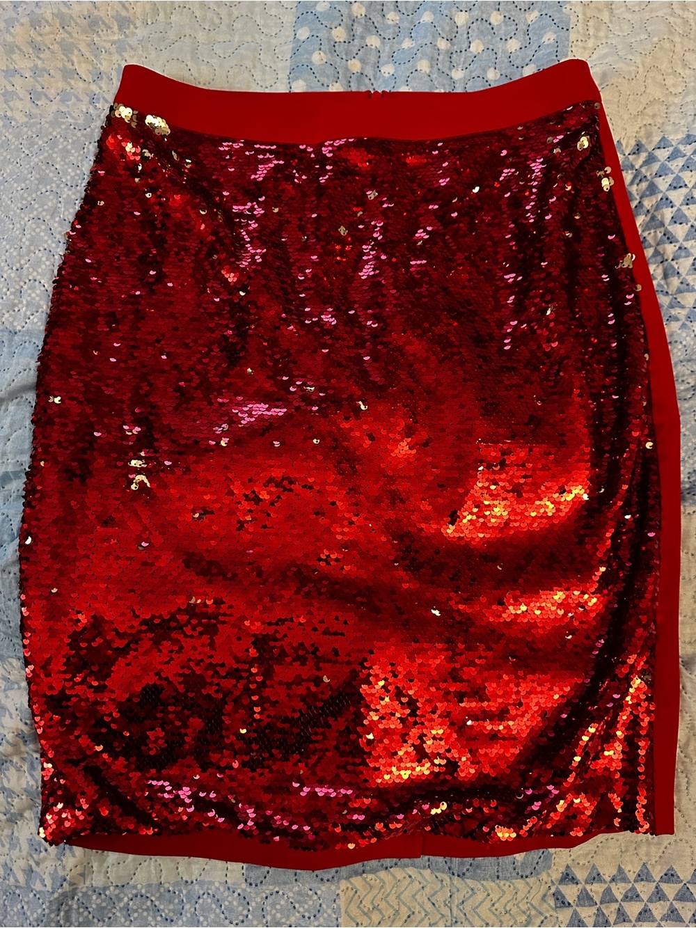 Red Sequin Mini Skirt - Women